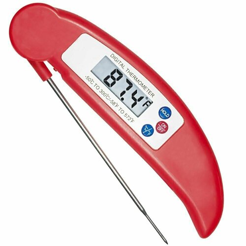 Термометр кулинарный складной красный, с щупом 11 см