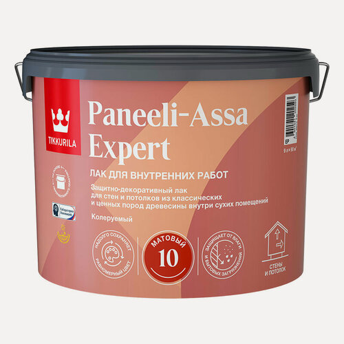 Изображение товара Лак Tikkurila Paneeli Assa Expert EP для стен и потолков акриловый, матовый 9л