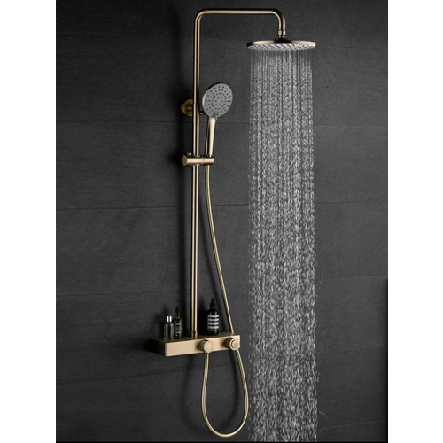 Душевая система La'Casa с термостатическим картриджем в матовом золоте