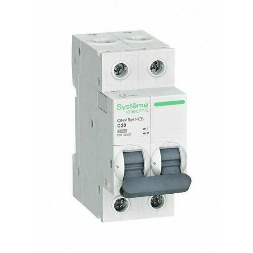 Автоматический выключатель Systeme Electric 2P 20А тип С 4, 5кА City9 Set C9F34220 / аналог EZ9F34220 - 6 шт.