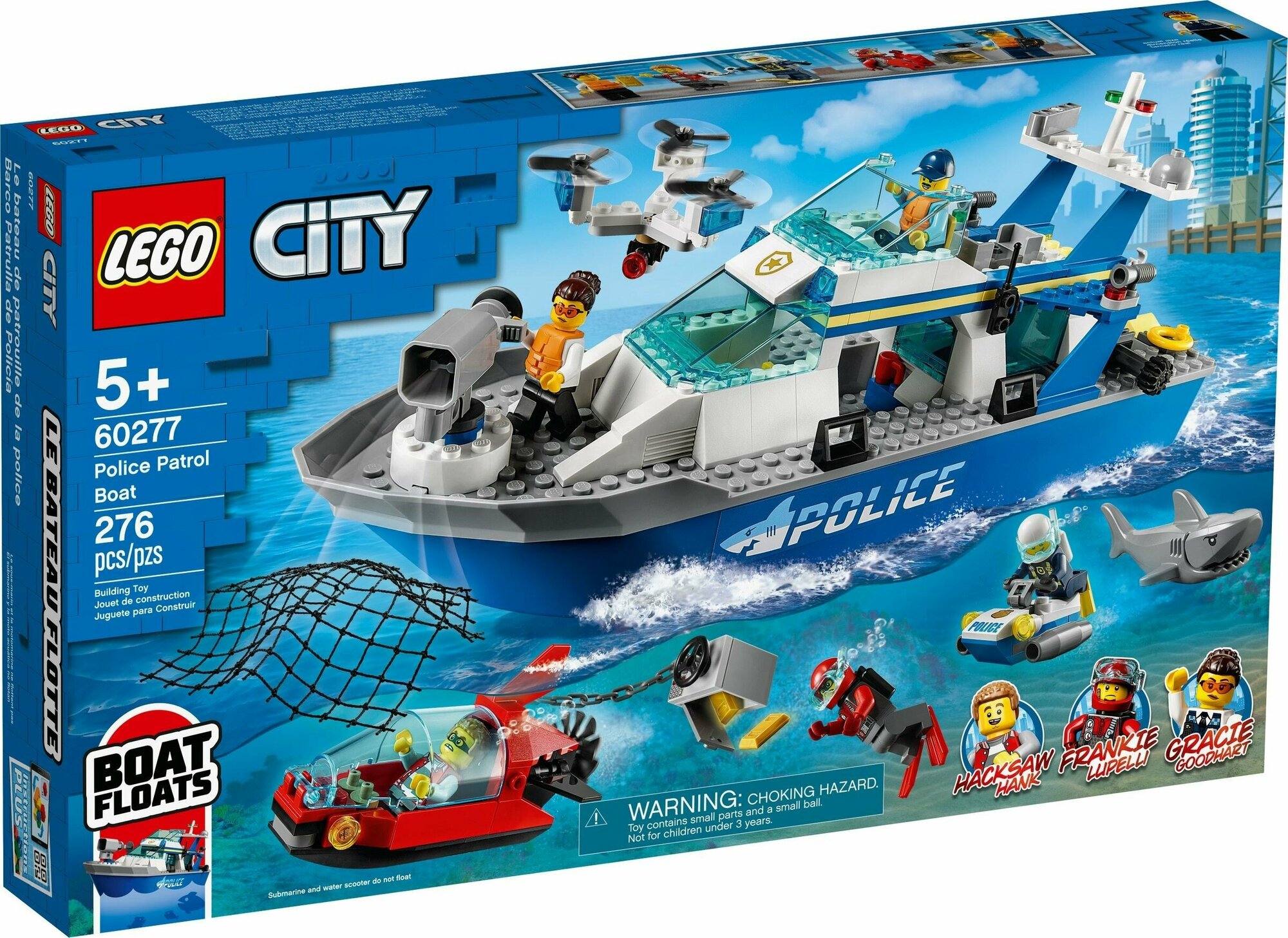 Конструктор LEGO City Police 60277 Катер полицейского патруля