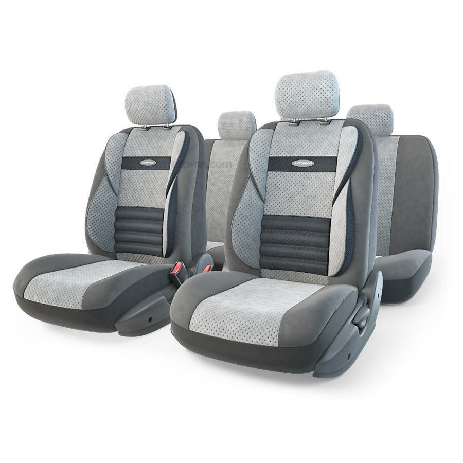 AUTOPROFI CMB1105DGYLGYM Чехлы на сиденья универсальные "COMFORT Combo" с ортопедической поддержкой (т. серый/св. серый) М