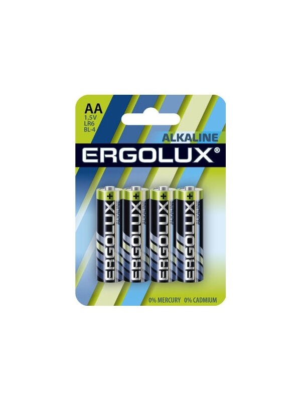 AA Батарейка ERGOLUX Alkaline LR6 BL-2, 2 шт. 2800мAч - фото №10