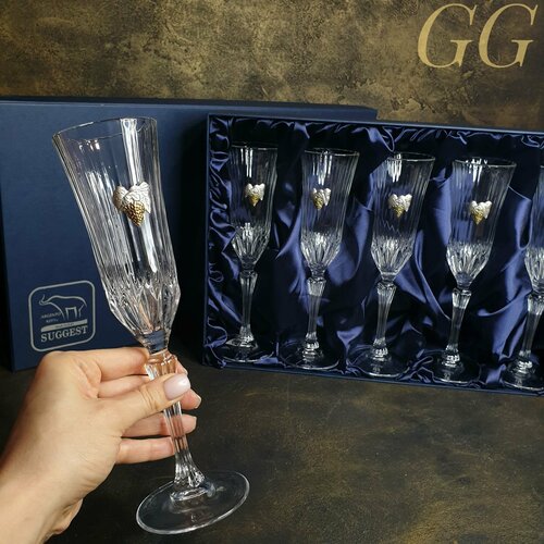 Набор хрусталь Suggest 6 бокалов шампанское 180мл 