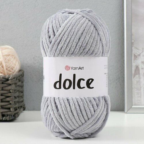 Пряжа Dolce 100% микрополиэстер 120м/100гр (782 св. серый) пряжа dolce 100% микрополиэстер 120м 100гр 760 серый микс