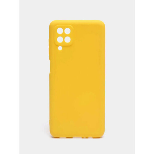 силиконовый персиковый чехол soft touch для samsung galaxy a12 Чехол для Samsung Galaxy A12 / M12 (Самсунг А12 / М12), силиконовый, желтый