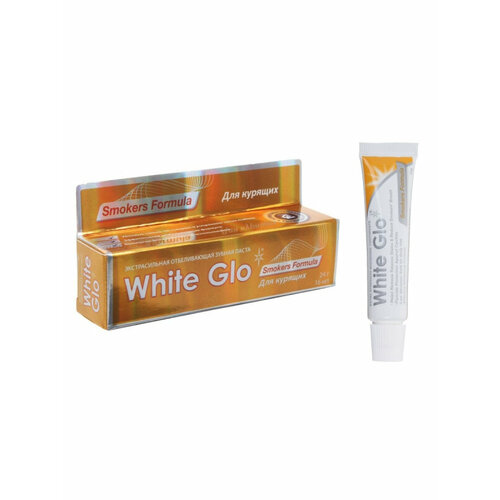 Зубная паста для курящих WHITE GLO отбеливающая, 24 г