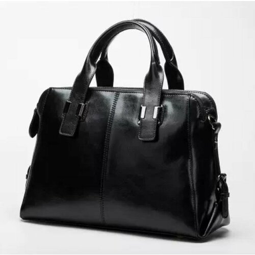 фото Сумка мессенджер портфель 2094-кн, фактура гладкая, черный sn.style