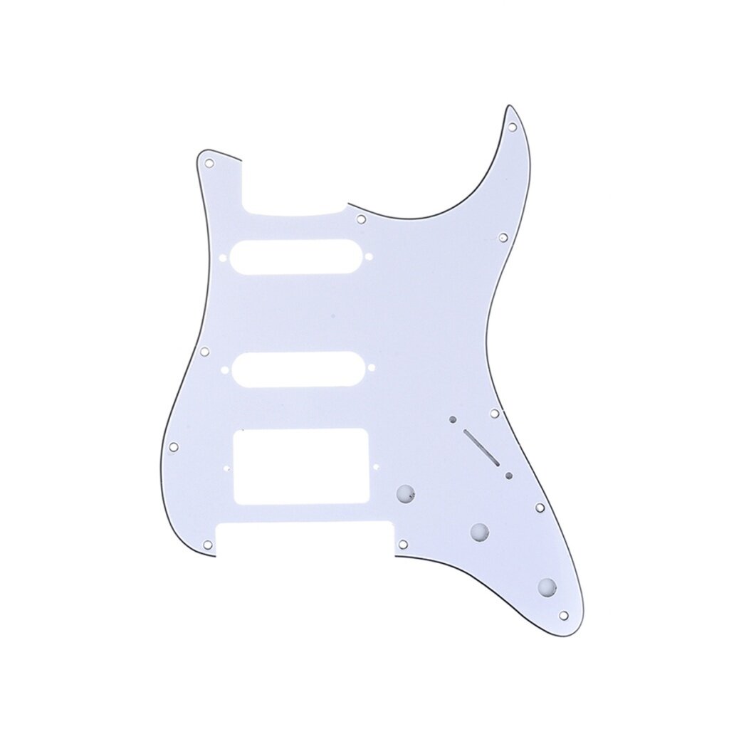 Защитная накладка гитары Fender Stratocaster HSS, 3 слоя, белая, Musiclily MX1380WH — фото 4
