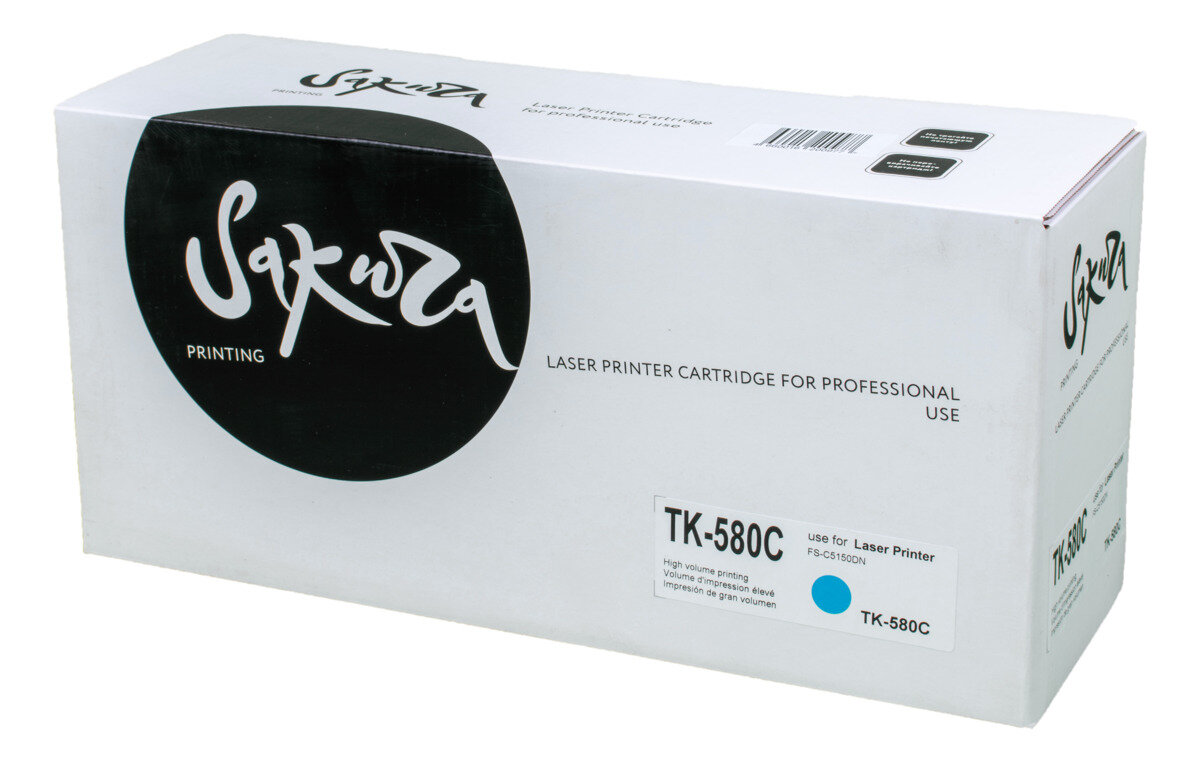 3 шт. Картридж лазерный Sakura TK-580 C голубой 2800 стр. для Kyocera (SATK580C)