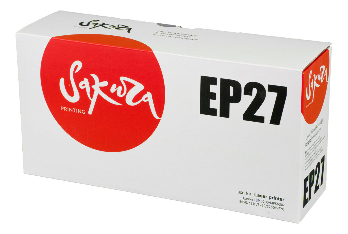 2 шт. Картридж лазерный Sakura Canon EP-27 / EP-27 черный 2500 стр. для Canon (SAEP27)