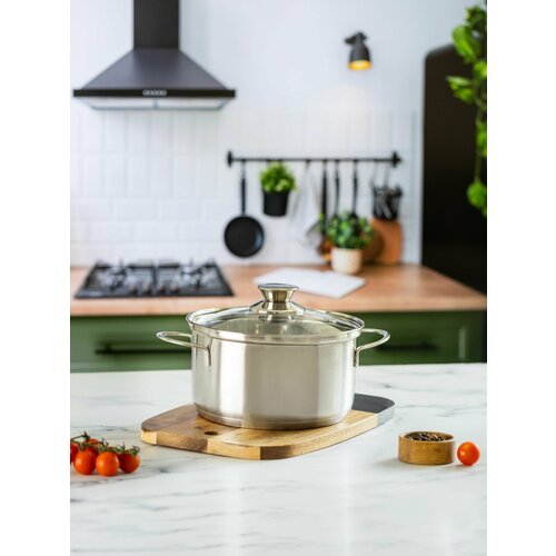 Кастрюля GASTRORAG PE18-105WH из нержавеющей стали с крышкой для индукции 25 л 1150₽