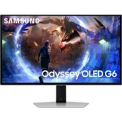 Монитор Odyssey G6 S27DG600SI 27" (2560x1440), 16:9, OLED, 250 кд/м2, 0.03 мс, 360 Гц, по горизонтали: 178°, по вертикали: 178°, подключение: HDMI, DisplayPort, серебристый, 6.9 кг, LS27DG600SIXCI