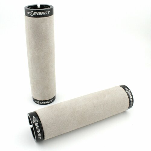 Грипсы для велосипеда Energy Leather, 130 мм, белые, с кольцами