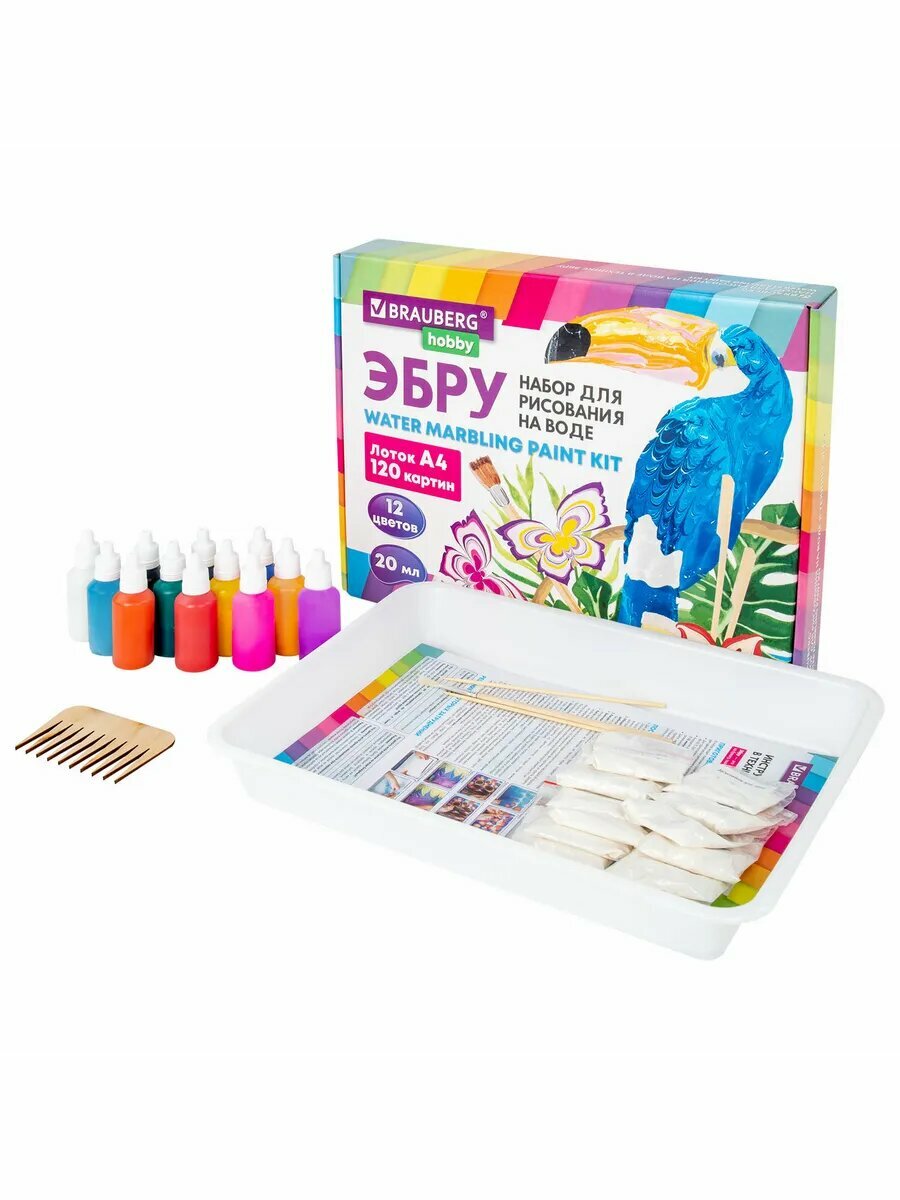 Эбру набор для рисования на воде 12 цветов по 20 мл