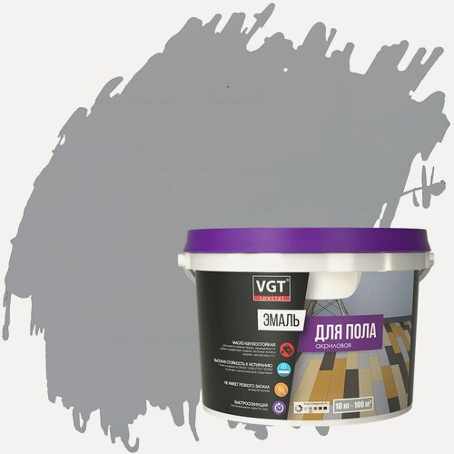 Изображение товара Эмаль акриловая для пола ВД-АК-1179 VGT Профи полуматовая (10кг) серый