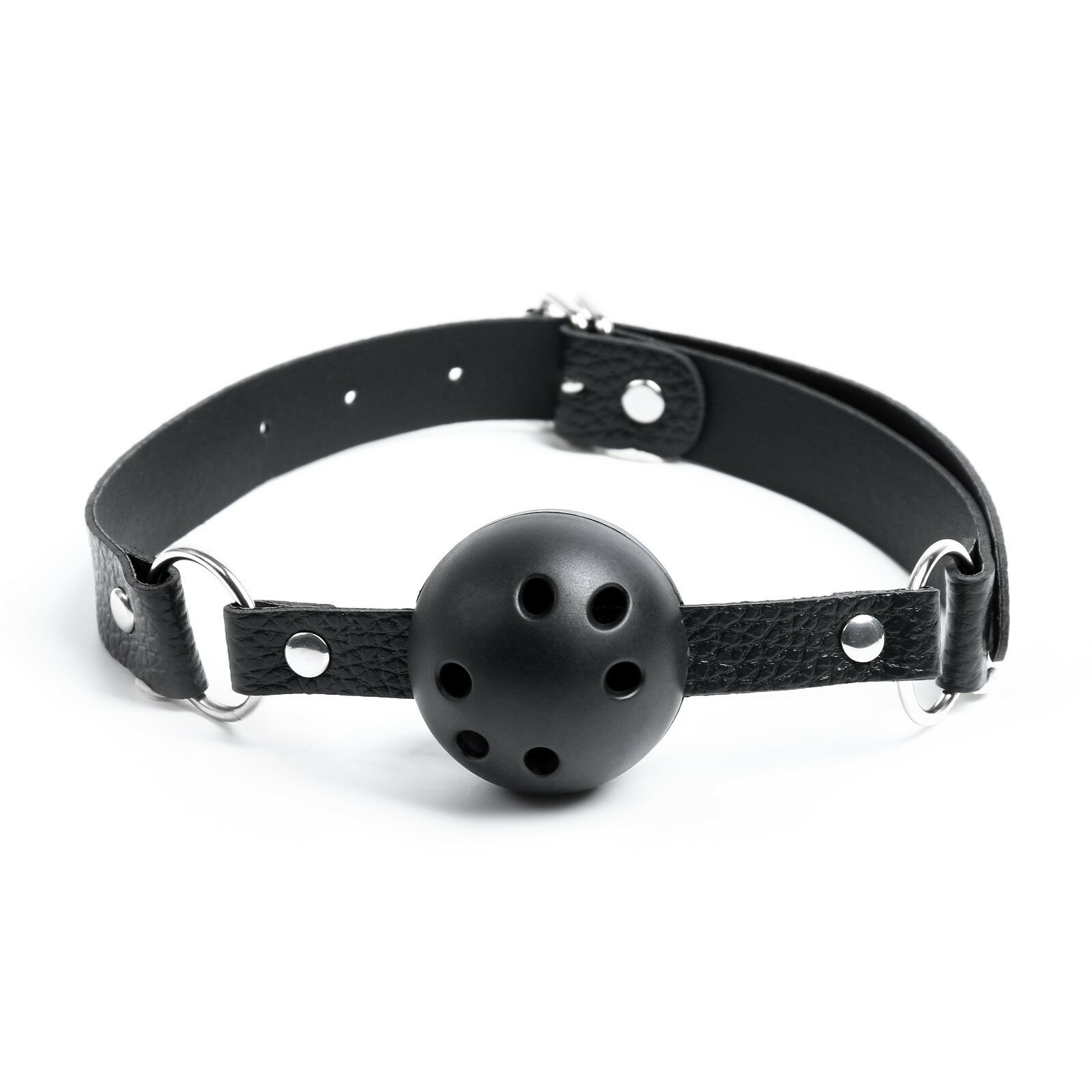 Кляп БДСМ, классический, регулируемый ремень, PVC, 620 × 45 мм, черный