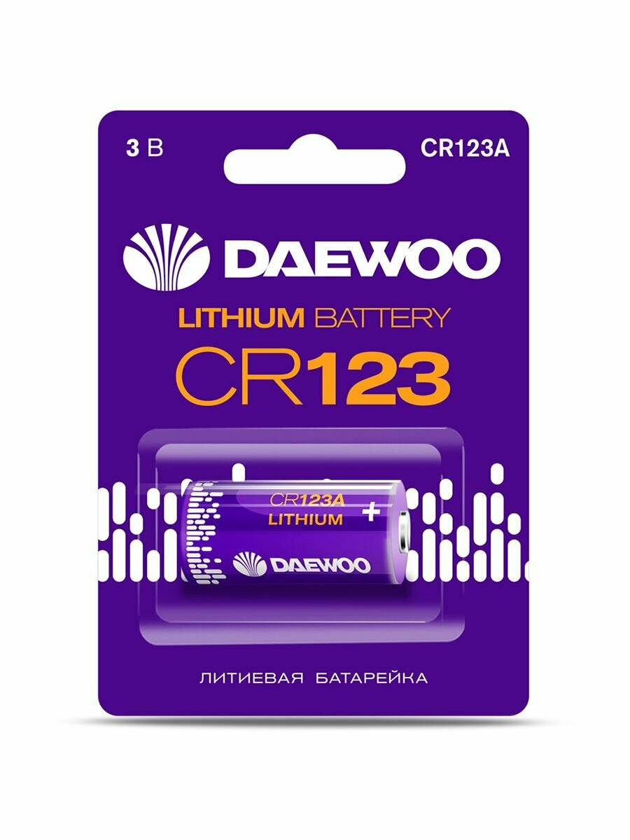 Литиевая дисковая батарейка Daewoo CR123A / CR123 / DL123A / CR 17345 — фото 1