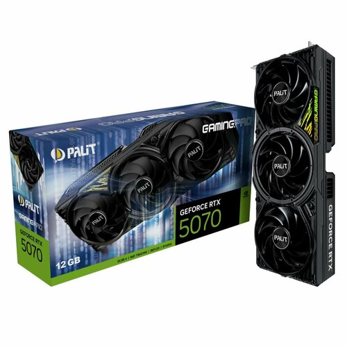 Видеокарта Palit RTX5070 GAMINGPRO 12GB GDDR7 192bit 3xDP HDMI 3FAN RTL 86213₽