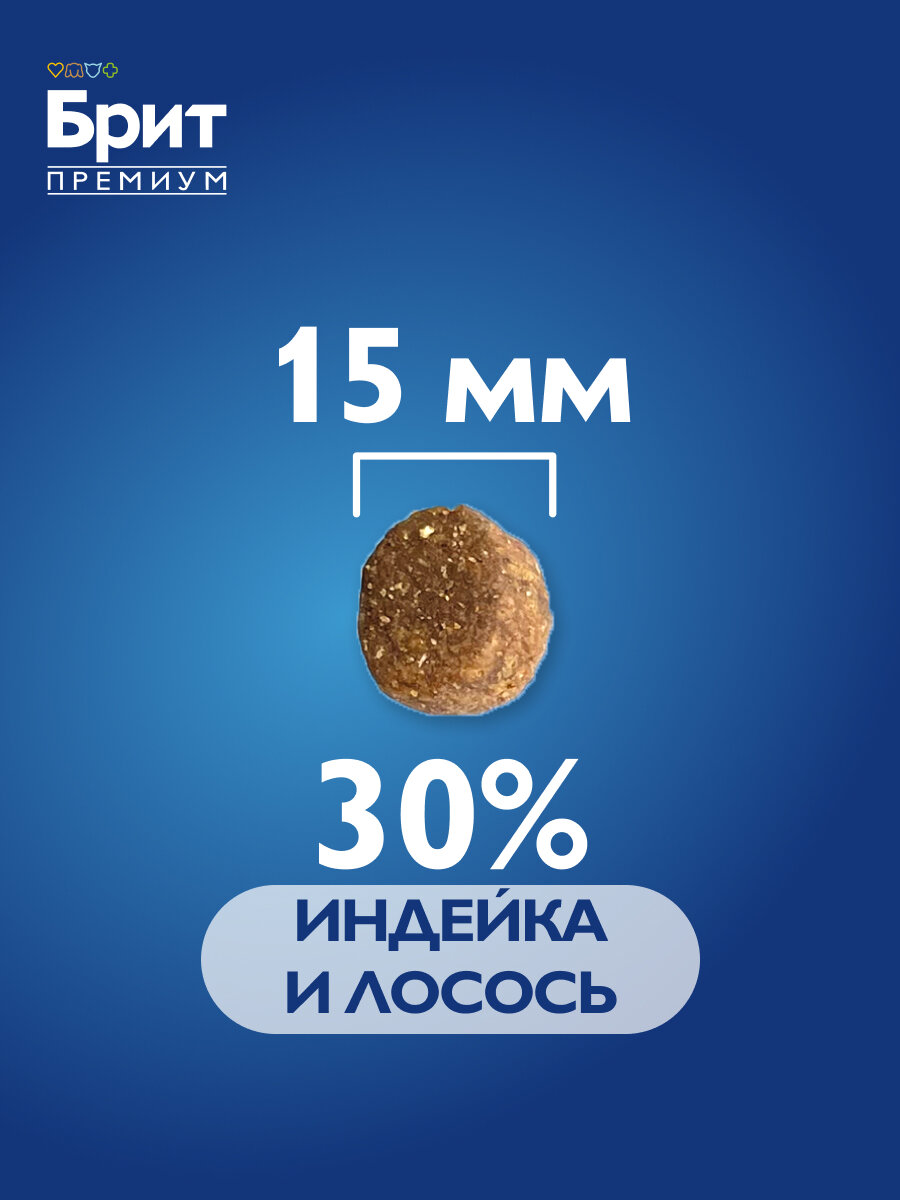 Сухой корм для собак с чувствительного пищеварения с индейкой и лосось 3 кг Brit Premium Dog Sensitive — фото 1