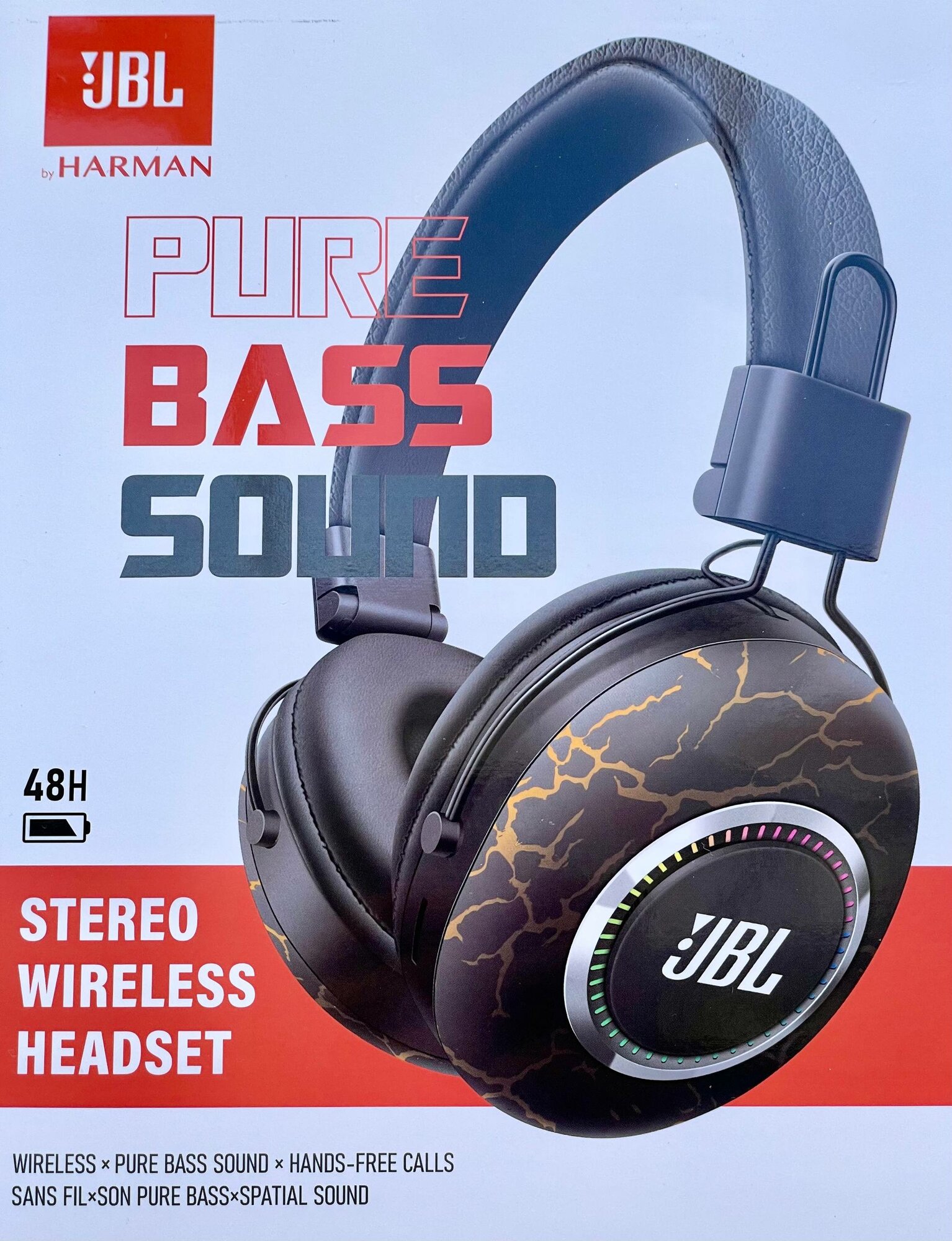 JBL HARMAN Org. кожа наушники, чистый бас, без проводов, Bluetooth 5.4, ANC, PURE BASS SOUND