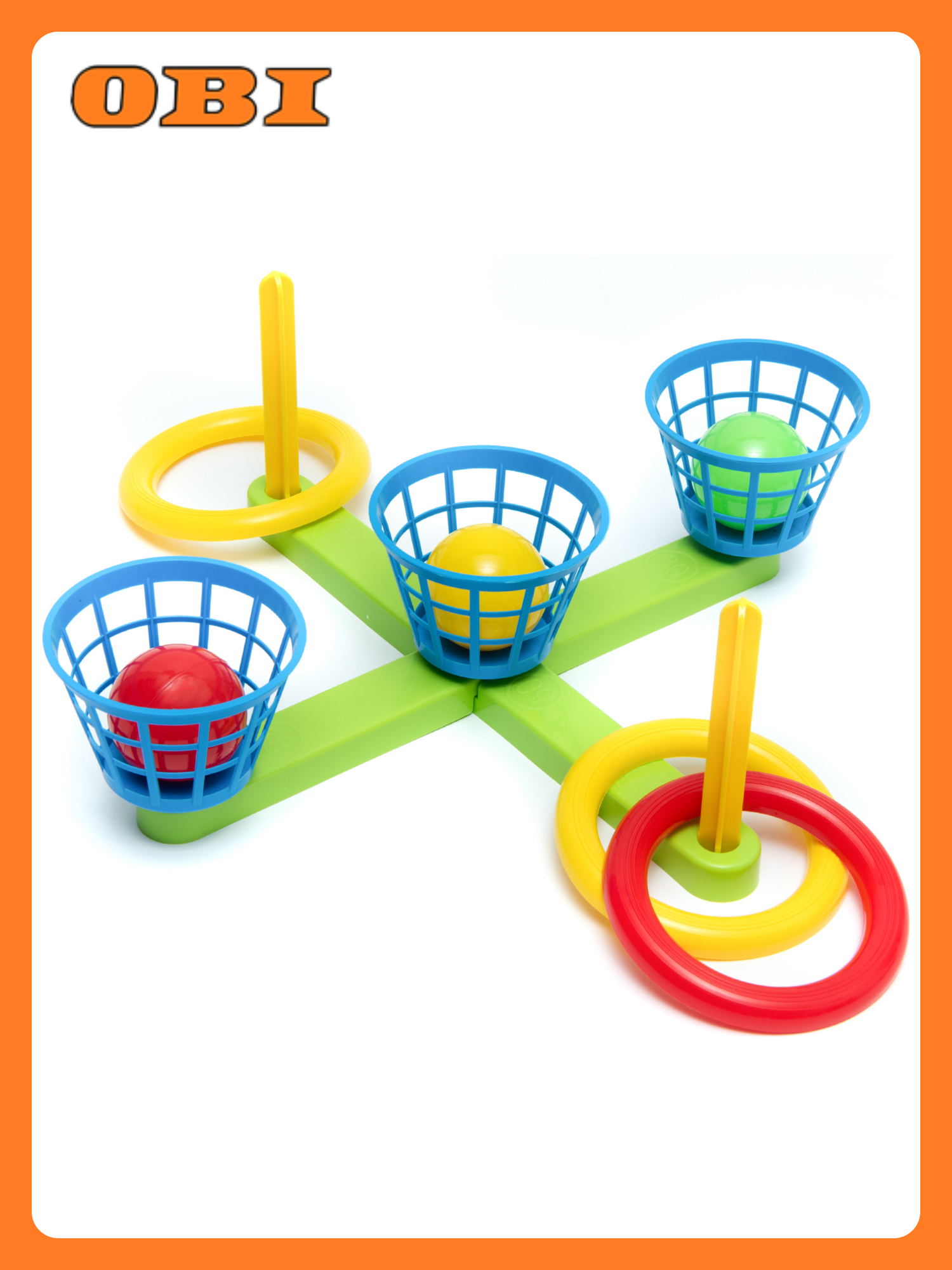Кольцеброс ZEBRATOYS с корзинами пластик для детей от 2 лет