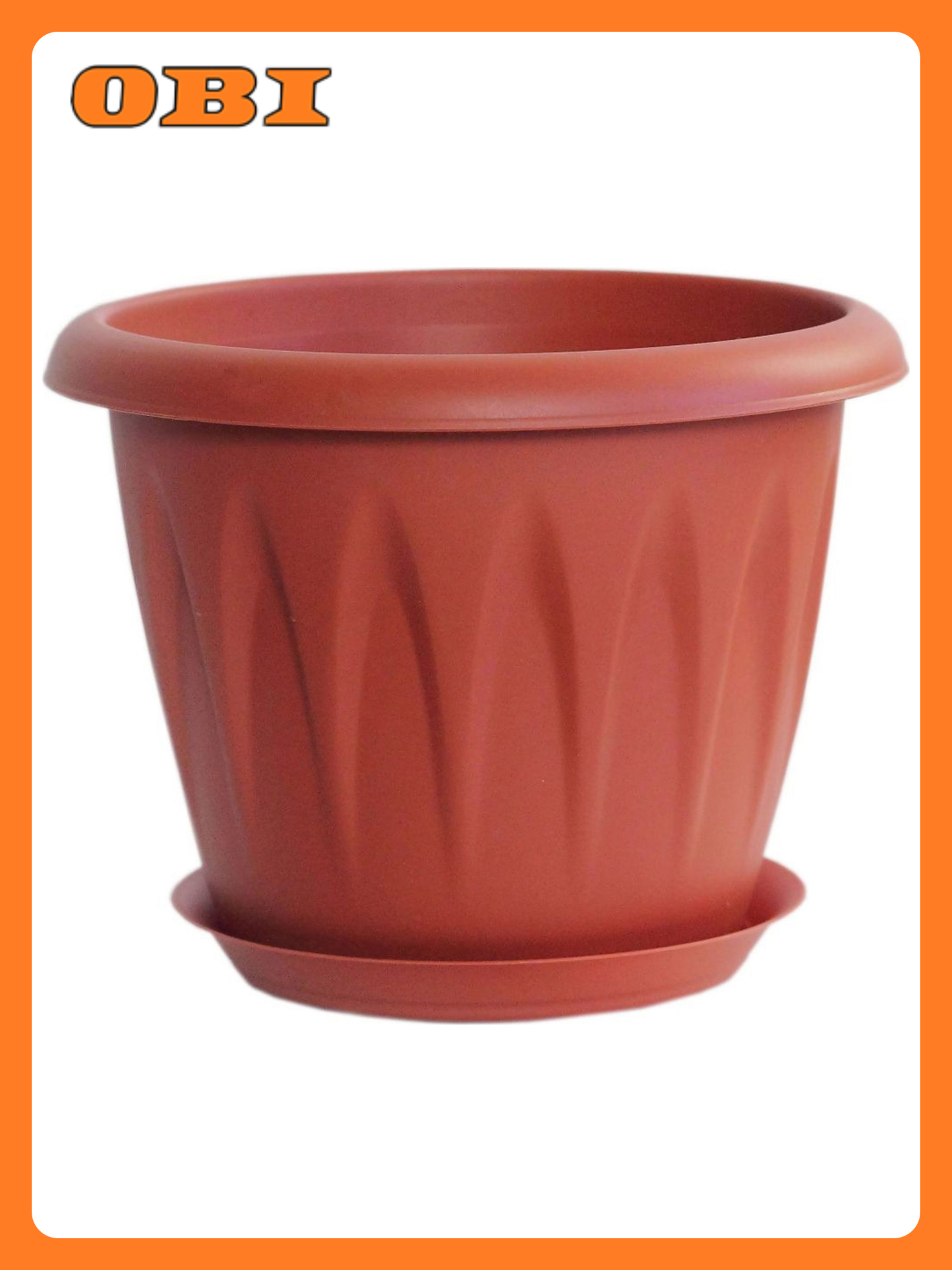 Кашпо IDEA Алиция d14 см 1 л полипропиленовое терракотовое с поддоном