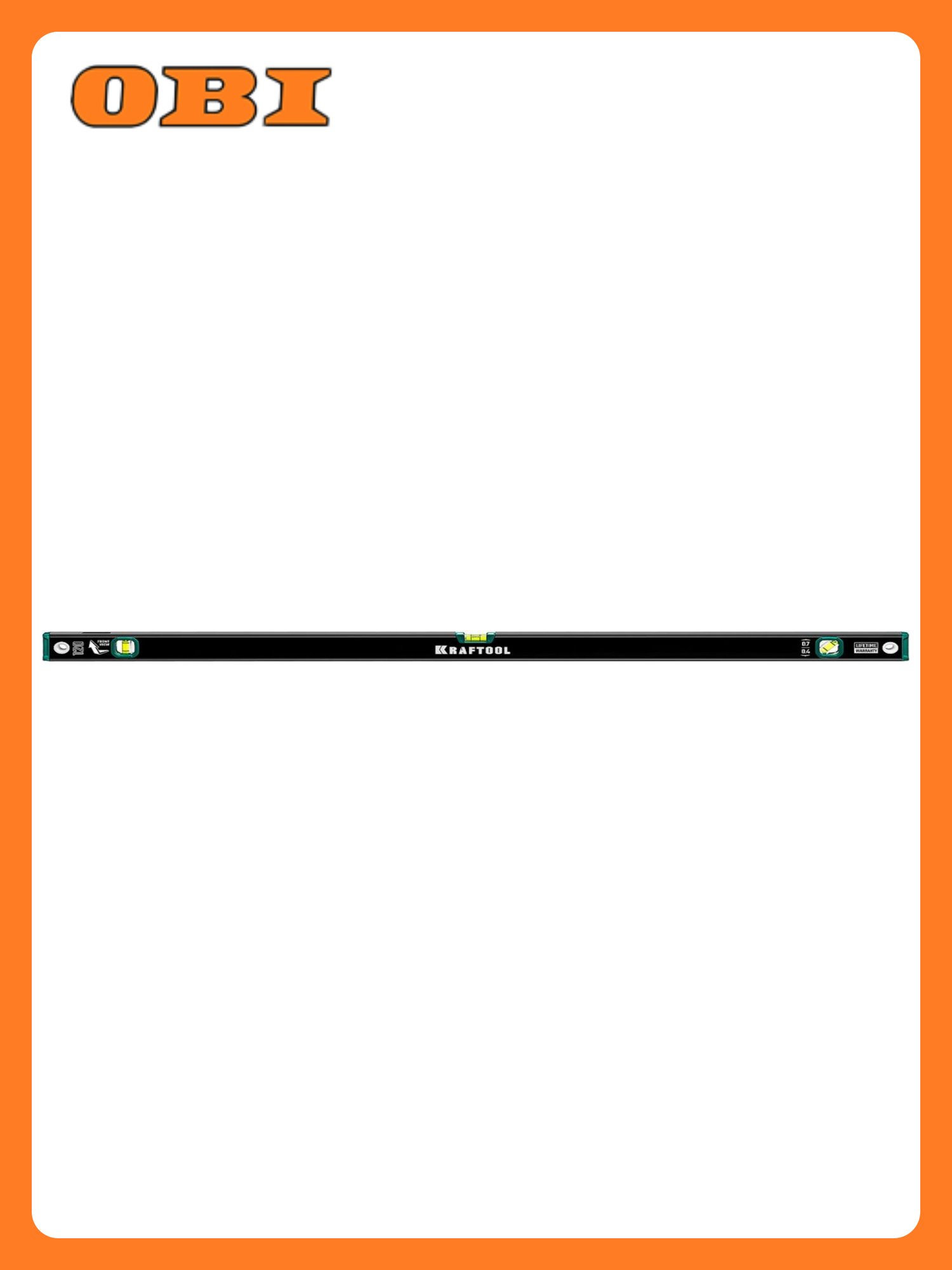 Уровень Kraftool коробчатый фрезерованный зеркальный глазок 1200мм