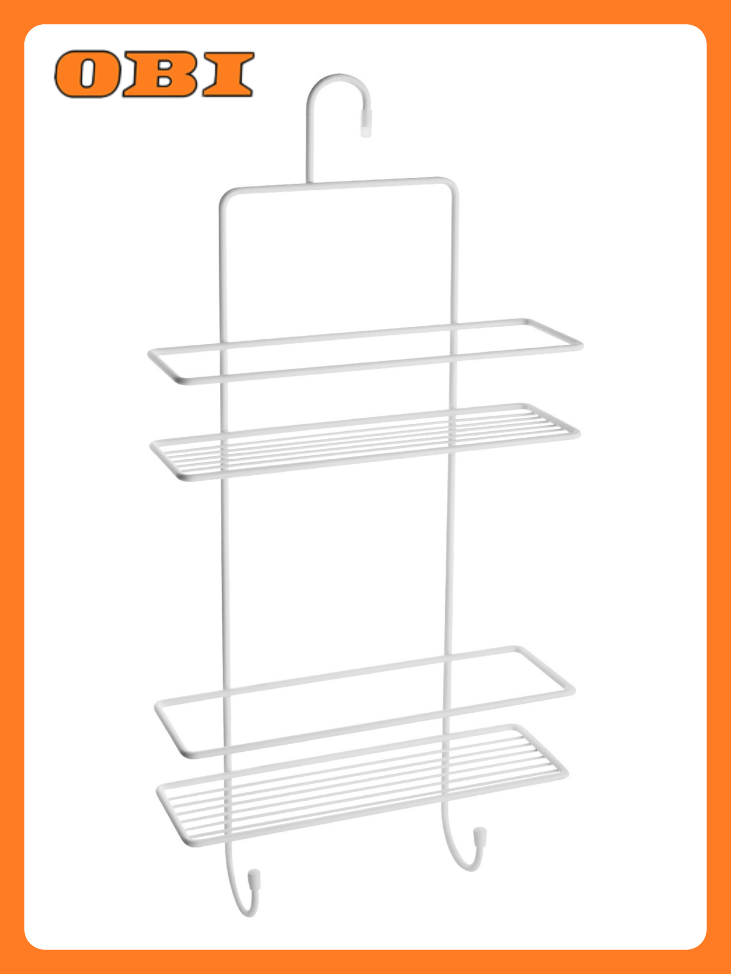 Полка на крючке двухэтажная белая