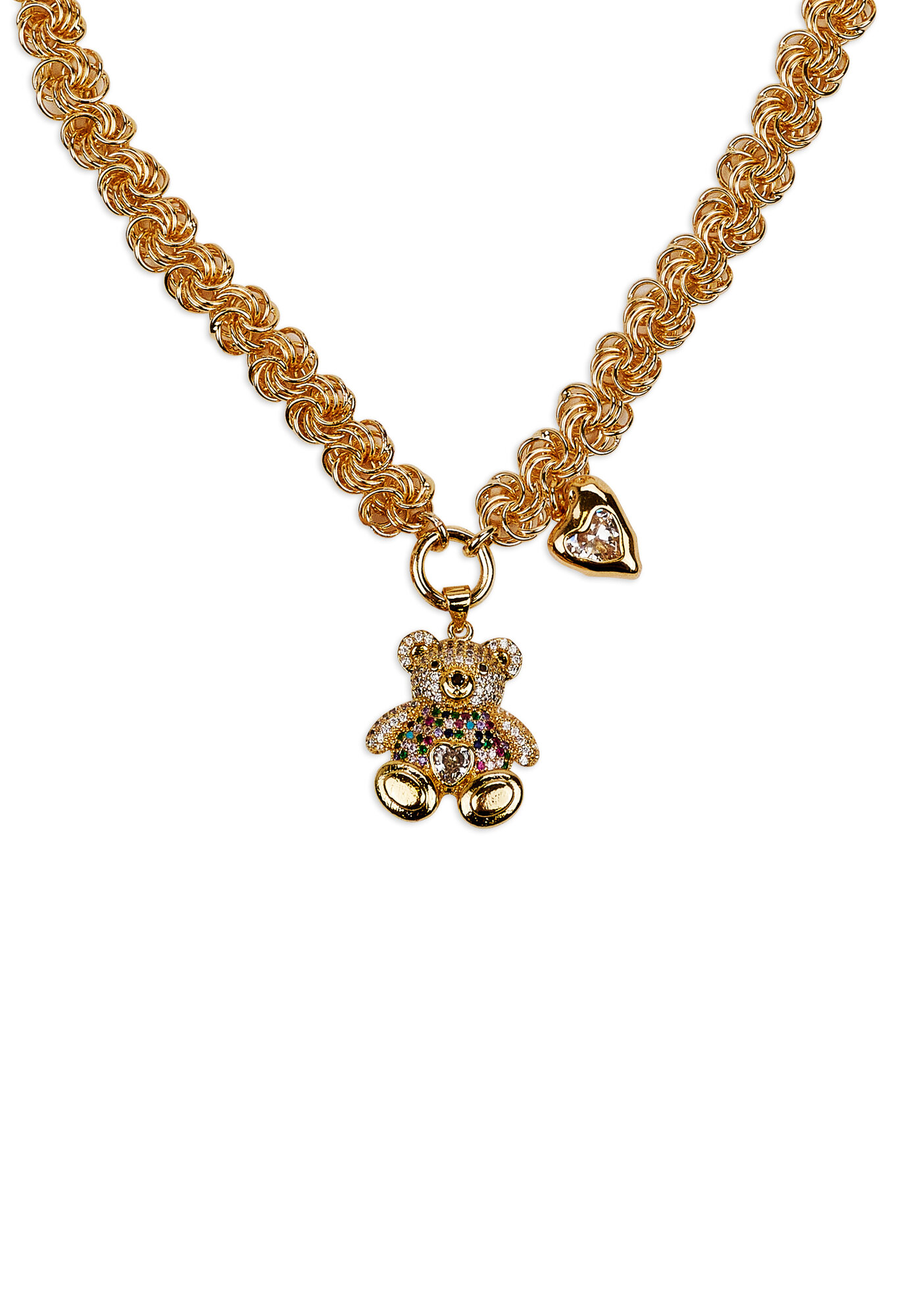 Колье YAROSLAVNA, циркон, длина 38 см, золотой, бесцветный — фото 1