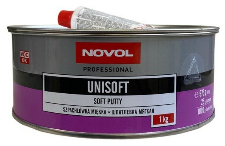 Шпатлевка Novol UNISOFT полиэфирная универсальная мягкая 1 кг