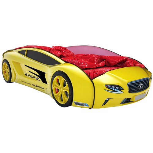 Кровать-машина Киндер Roadster Лексус Желтый (Лексус Roadster) С подсветкой дна