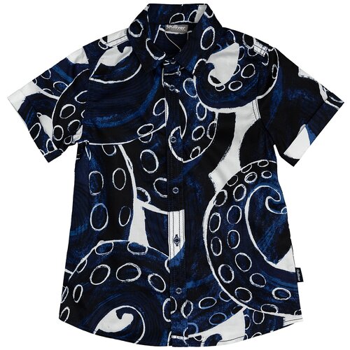 фото Рубашка gulliver размер 128, синий