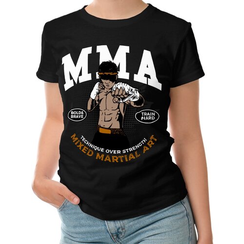 Женская футболка «MMA club» (XL, темно-синий)