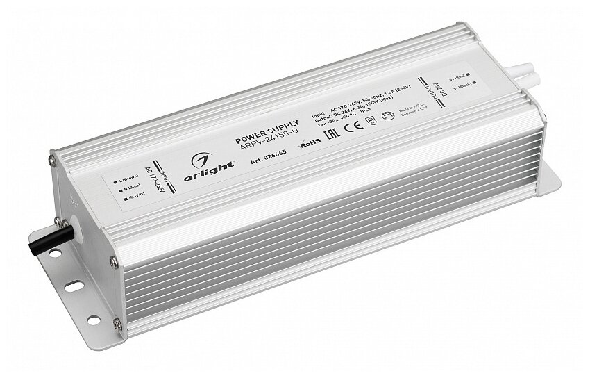 026665 Блок питания ARPV-24150-D (24V, 6.3A, 150W) (ARL, IP67 Металл)