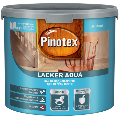 Пинотекс Аква лак для мебели и стен глянцевый (1л) / PINOTEX Lacker Aqua 70 лак на водной основе для мебели и стен глянцевый (1л)