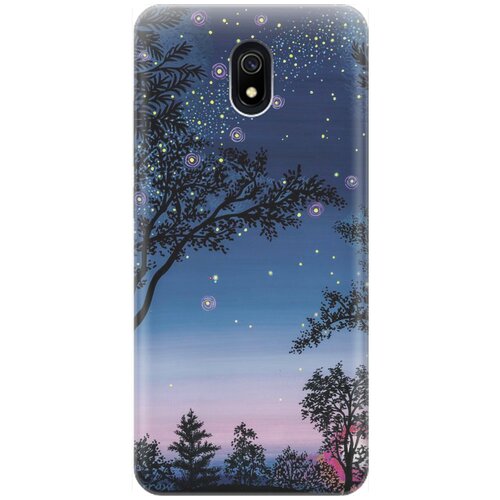 фото Силиконовый чехол на xiaomi redmi 8a / сяоми редми 8а с принтом "деревья и звезды" gosso