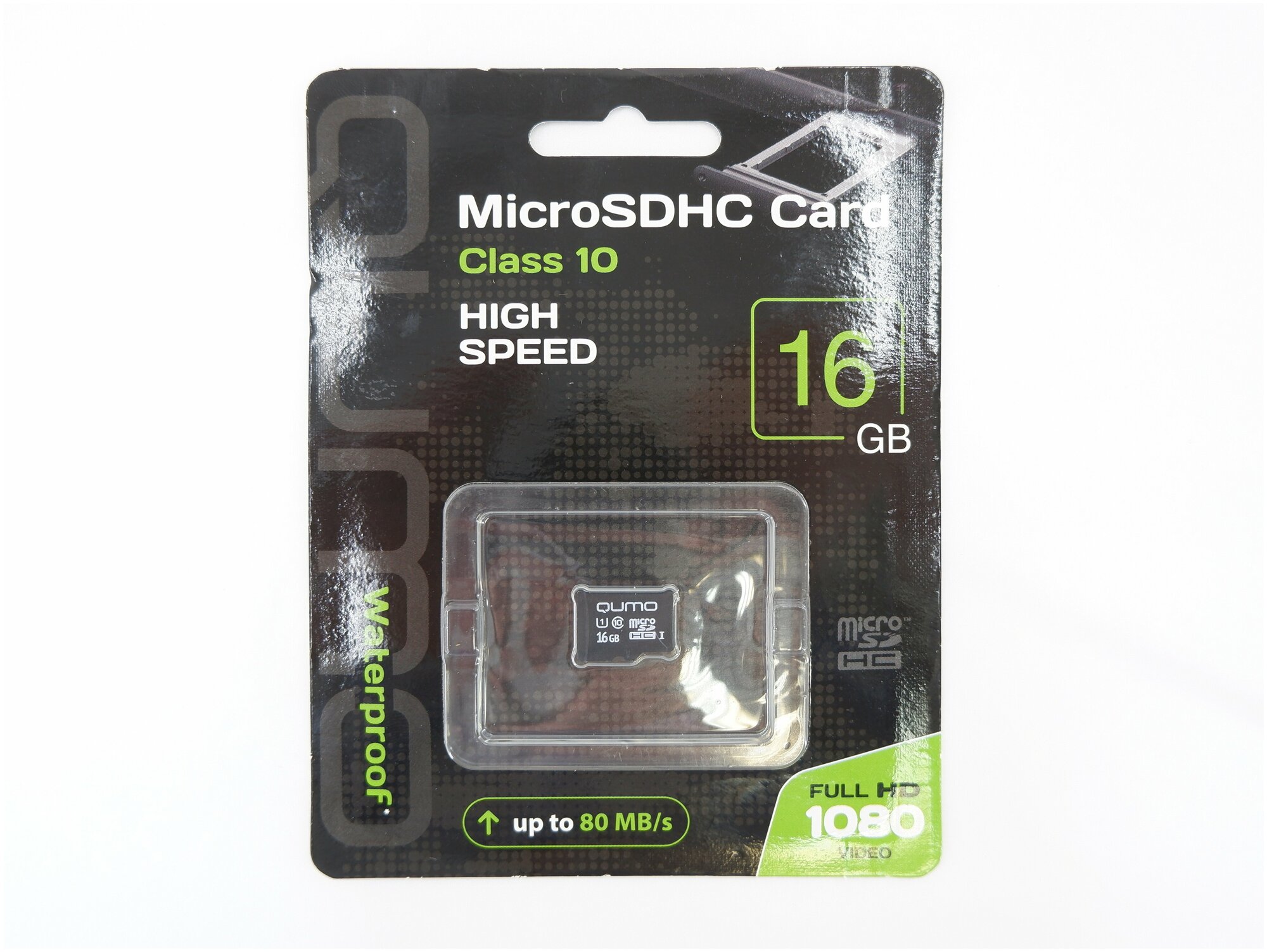 Карта памяти microSDHC 16Гб Qumo waterproof QM16