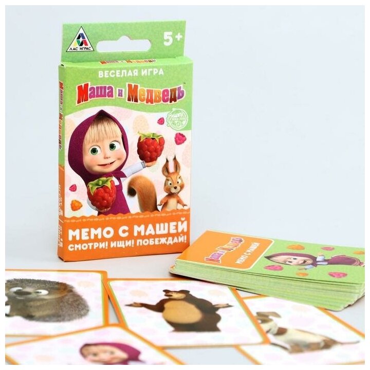 Карточная игра Маша и Медведь "Мемори с Машей" в коробке