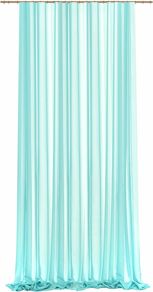 Тюль на ленте Виола 300x310 см цвет светло-голубой