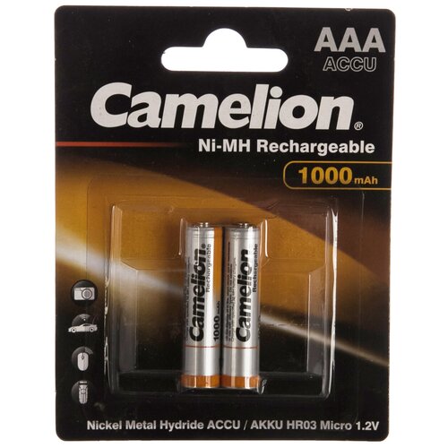 Аккумулятор Camelion 1.2В AAA-1000mAh Ni-Mh BL-2, 6182 15084085