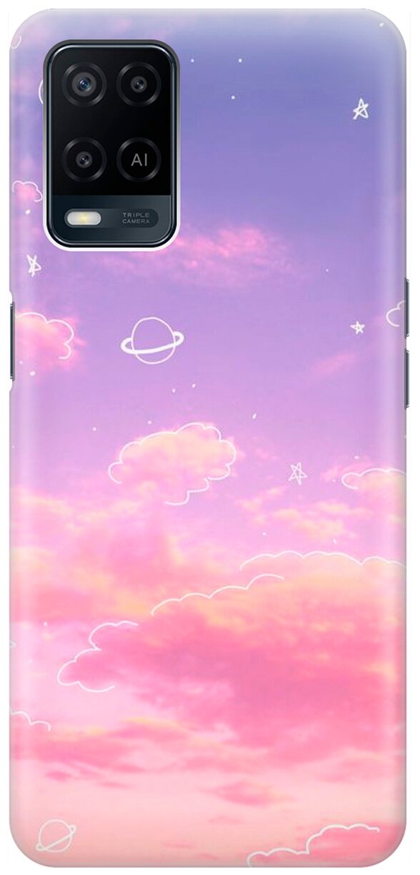 RE: PA Накладка Transparent для Oppo A54 с принтом "Розовое небо и космос"
