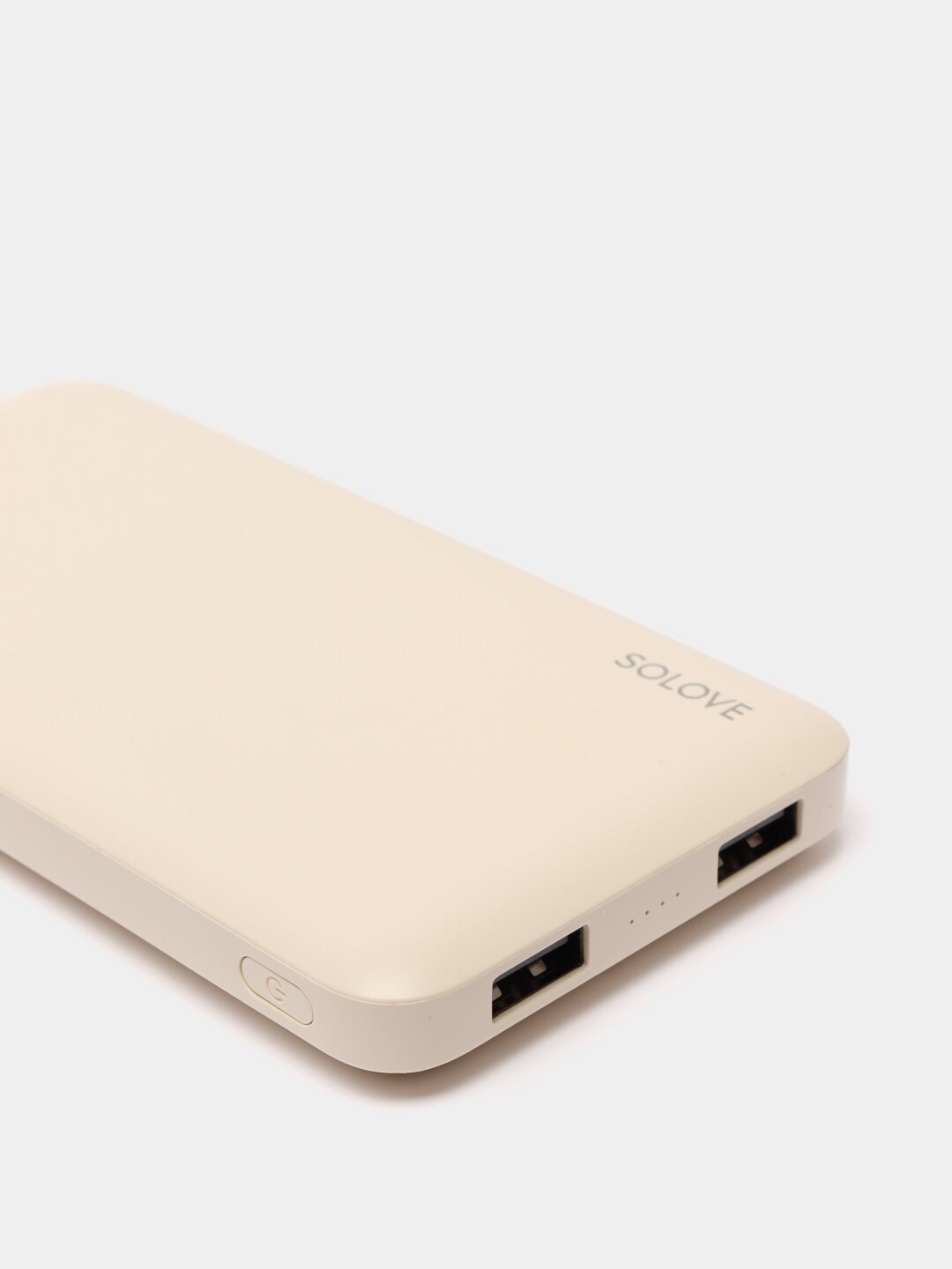 Внешний аккумулятор Solove Power Bank 10000mAh Type-C с 2xUSB выходом, кожаный чехол (001M+ Beige), бежевый