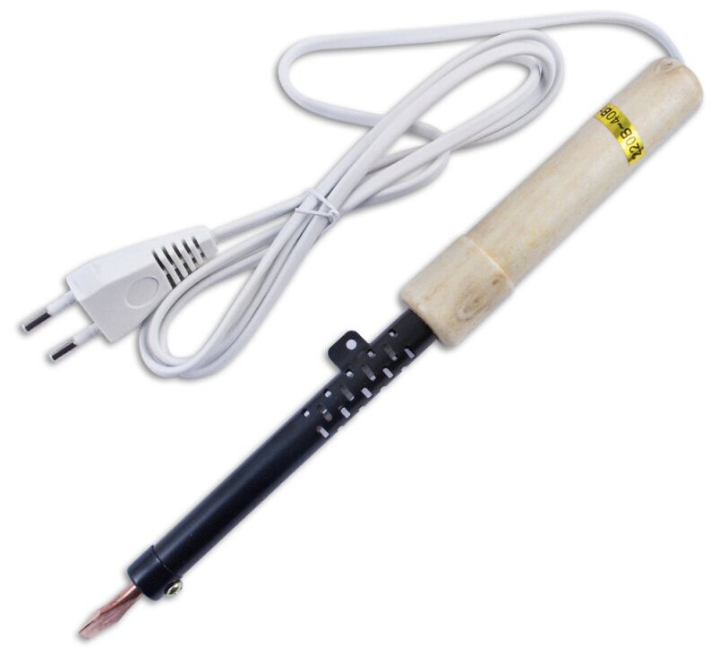 Паяльник Belsis BSI0440 40 Вт классическая деревянная ручка. Жало "лопатка" медный сплав". Спиральный нагреватель