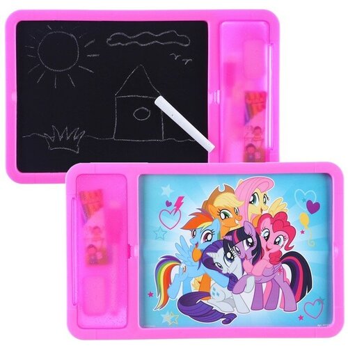 Доска для рисования с маркером-стиралкой Пони, My little pony розовый набор для рисования 3d пони my little pony 6 шт из гипса