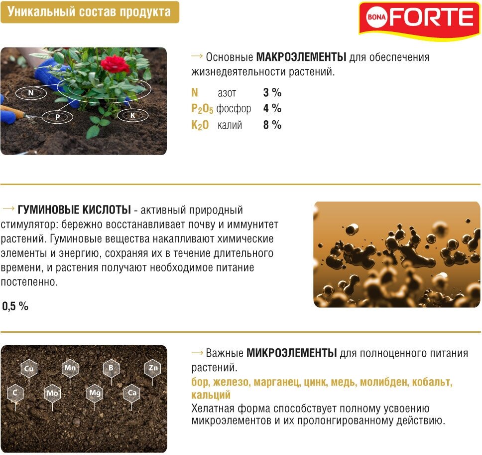Удобрение Bona Forte для роз и хризантем Здоровье жидкое 285мл х3шт - фотография № 4