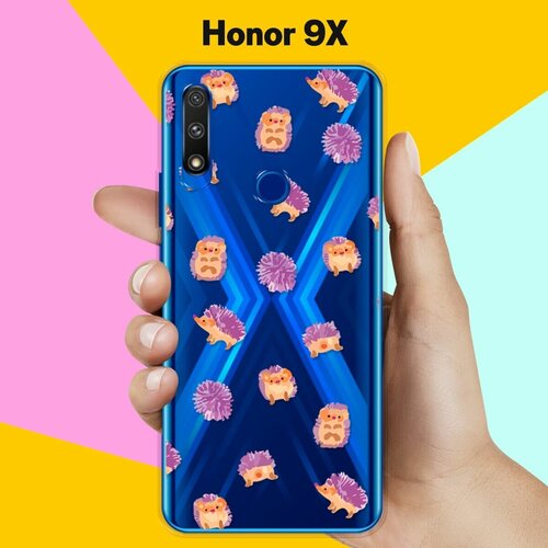 Силиконовый чехол Узор из ёжиков на Honor 9X силиконовый чехол узор из сердец на honor 9x