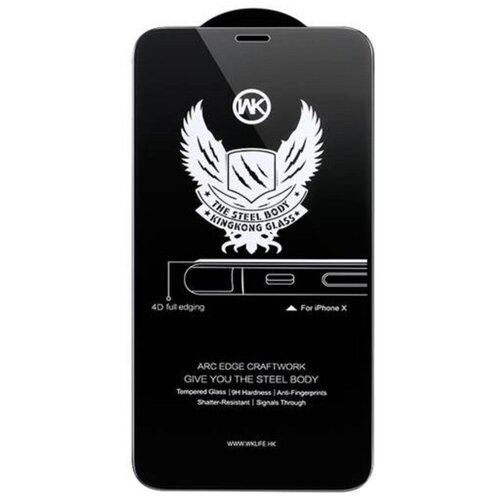 Защитное стекло для iPhone X WK Kingkong Series 4D Full Cover Curved Edge Tempered Glass (черное)