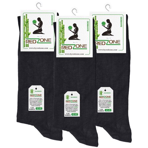 фото Носки redzone мужские, комплект носков - 3 пары, бамбук, темно-серые, р. 42-45