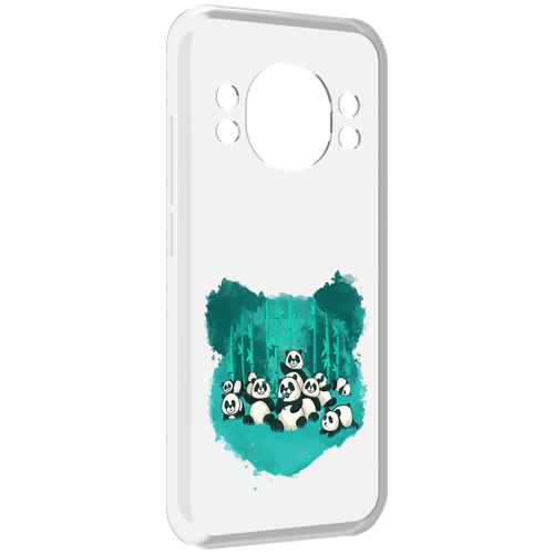 Чехол MyPads нарисованные панды для Doogee S98 / S98 Pro задняя-панель-накладка-бампер